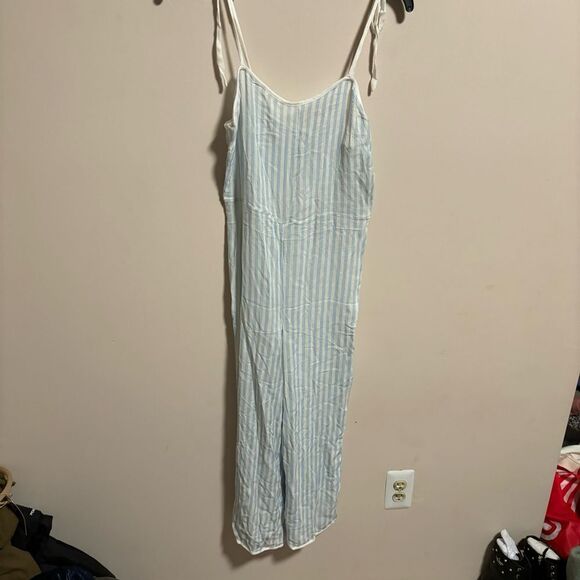 Tularosa Revolve Jacqueline Jumpsuit in Blue Stripe Pinstripe- Size XS - Picture 2 of 8